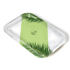 Choice Leaf Metal rolling Tray Green Palm