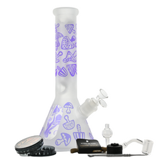 12" 5mm Fungi Forest Glass Bong Dab