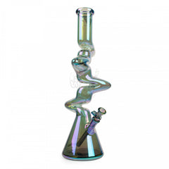 16" Metallic Terminator Finish 4-Arm Zag Beaker Tube (K3133) - SmokeTime
