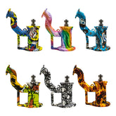 Assorted Graphical Silicone dab rig with Titanium Nail 6 Inches