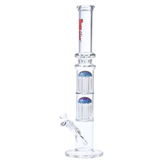 22" Hoss Glass Straight with Double 8 Arm Reversal Percolator / Black Colour