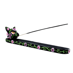 Fantasy Gifts Black Day of the Dead Cat Incense Burner