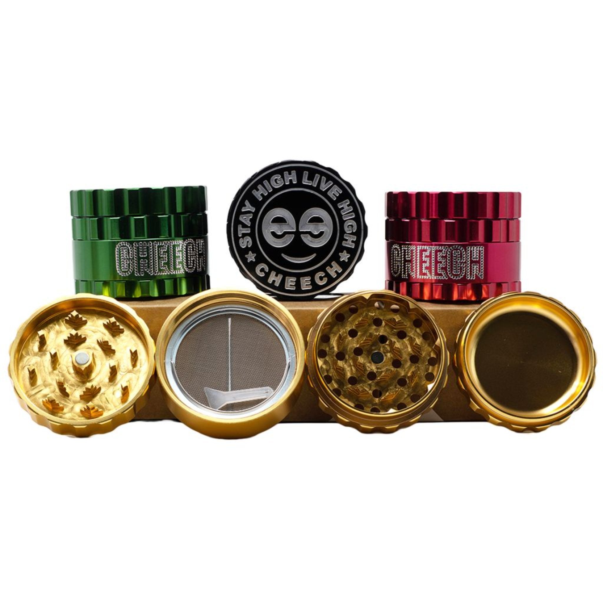 4 Piece CHEECH LOGO Grinder (GR12) - SmokeTime
