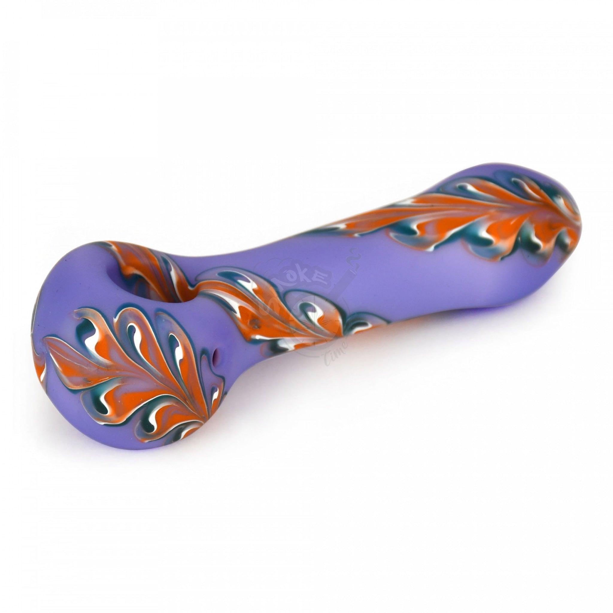 4.5" Frosted Purple 1/2 Paisley Hand Pipe - SmokeTime