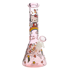 10" 5mm Blossom Kitty Glass Bong
