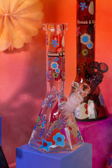 10" Power to the Flower Hex Beaker Base Water Pipe