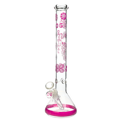 14" 5mm OG Original Glass Flower Pattern Beaker