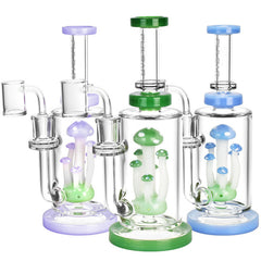 Pulsar Mushroom Cluster Dab Rig -9" -14mm F - Colors Vary