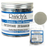 Randy's .750" Stainless Steel / 0.625 Brass Screen 20PK