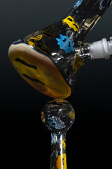 12" Red Eye Glass Smiley Shrooms/ Smiley Face Water Pipe