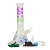 12" 5mm Frosted Leaf Glass Bong