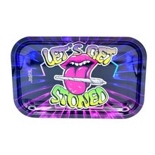 Lets Get Stoned Metal Rolling Tray - medium