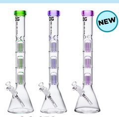 18” 7mm Triple Perc Beaker OG -652