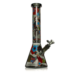 15" Power to the Flower Dual Chamber Hex Beaker Base Water Pipe (CC162)