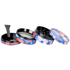 Psychedelic Mushroom Grinder Display - 4pc - 2" - Assorted Designs