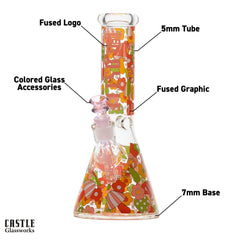 Castle Glassworks 12" Vibes Beaker Bong 5mm Thick Glass