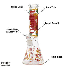 Castle Glassworks 14" Vixen Beaker Bong 5mm Thick Glass
