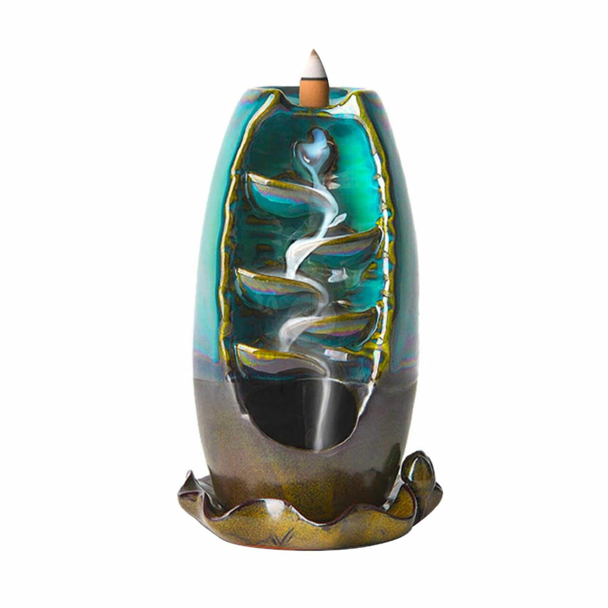 Ceramic Back Flow Cone Burner - Blue & Green - SmokeTime