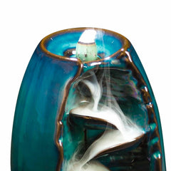 Ceramic Back Flow Cone Burner - Blue & Green - SmokeTime
