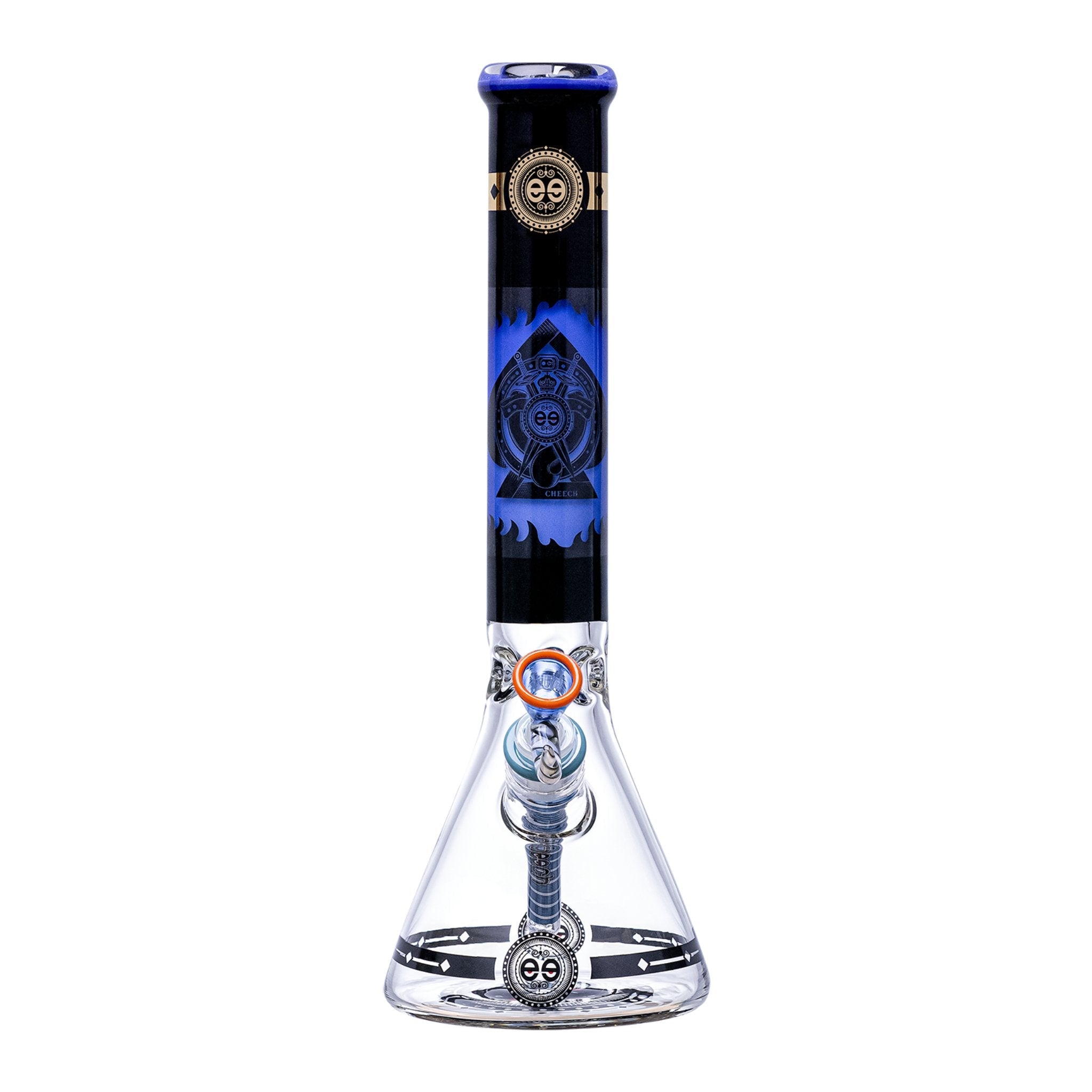 Cheech Glass 14" Milky Blue Protect The Crest Beaker (CHE-189) - SmokeTime