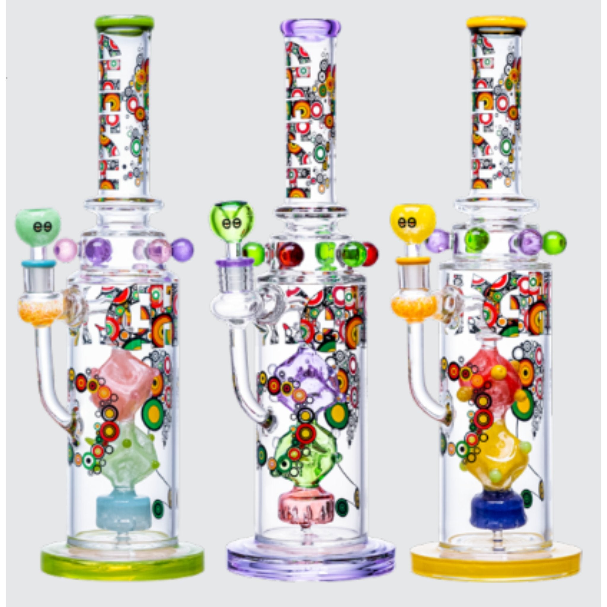 Cheech Glass 16" Dice Perc Decal Waterpipe (CHE-252) - SmokeTime