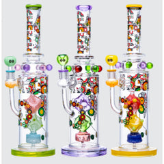 Cheech Glass 16" Dice Perc Decal Waterpipe (CHE-252) - SmokeTime