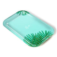 Choice Leaf Metal Rolling Tray Mint Palm Medium
