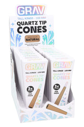 GRAV Quartz Tip Natural Pre-Rolled Cones Display - Tall Kings / 3pc