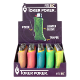 Toker Poker Lighter Sleeve Display - Glow In The Dark / Assorted Colors