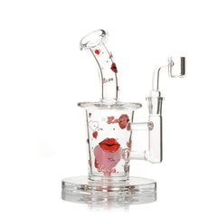 Red Eye Glass Rig 8" Rose & weed spoon