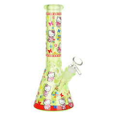 Hi Kitty Neon Beaker Glass Water Pipe - 10" / 14mm F