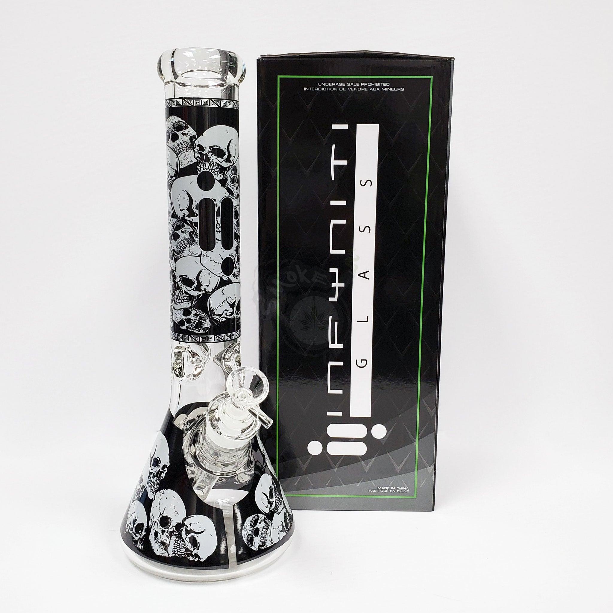 Infyniti 14" Beaker W/ Skull Design - Assorted Colors (GP1666AST) - SmokeTime