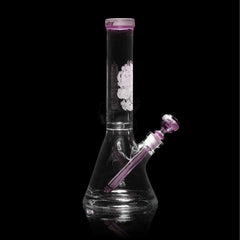 Milkyway Glass 14" Coat Of Arms Beaker Pink (MK-037) - SmokeTime