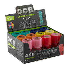 OCB 40mm 2in1 Grinder / Stash 6 Colors /12PC DISPLAY