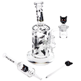 Pulsar Superstitious Kitty Glass Dab Rig Set - 8" / 14mm F