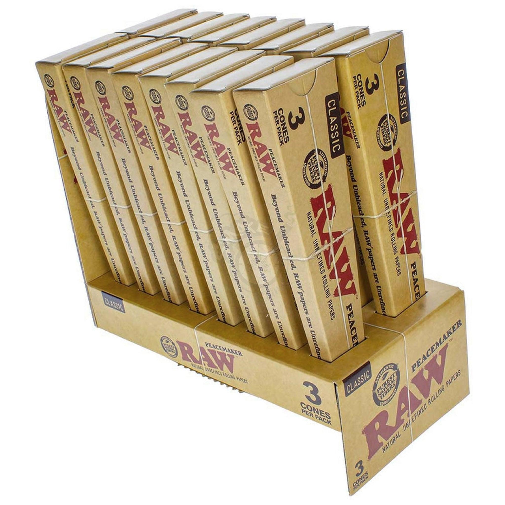 RAW Classic Pre-Rolled Peacemaker - 3 Cones per Pack - SmokeTime