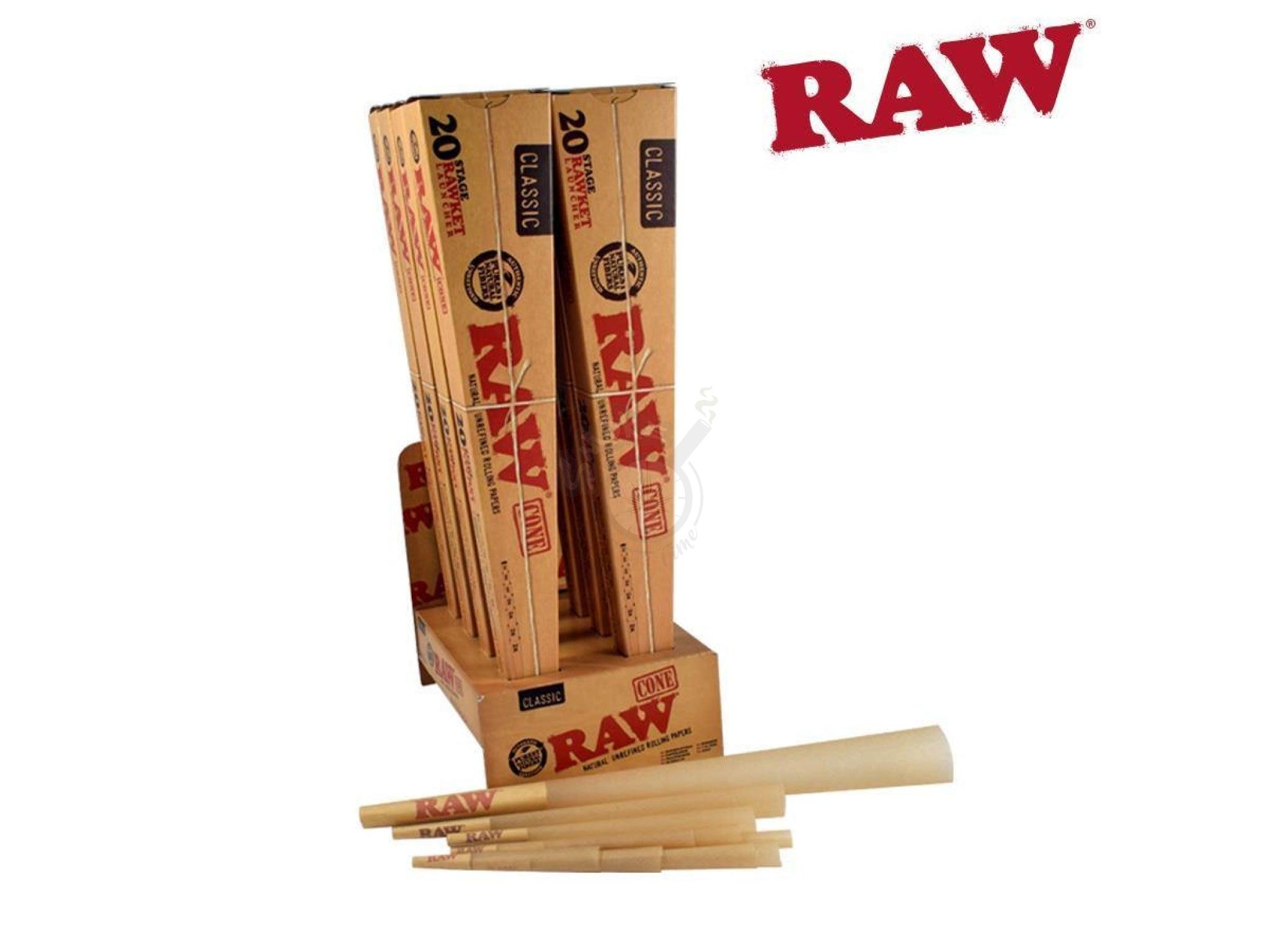 RAW Pre-Rolled Cones Classic 20-Stage RAWket Launcher (7 Sizes In One Pack) - SmokeTime