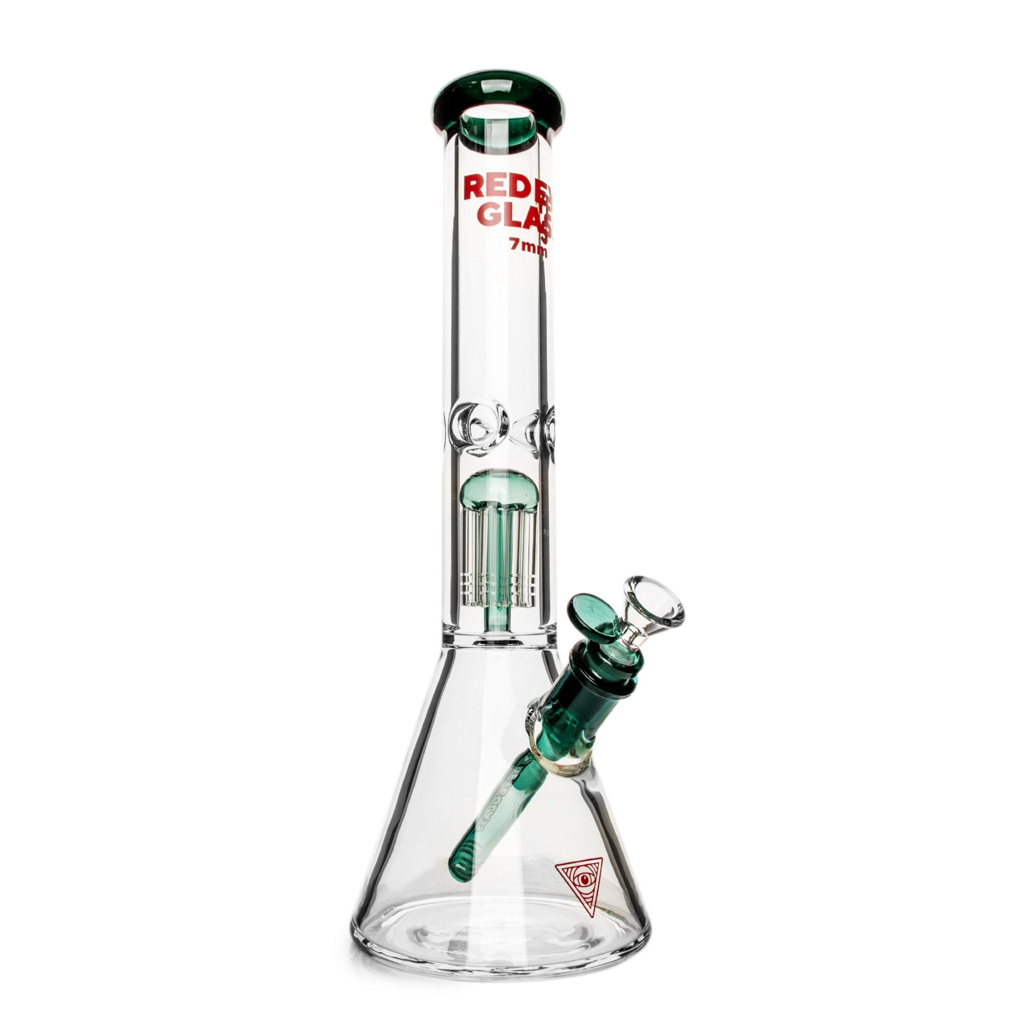 Red Eye Glass 15" 7mm Dual Chamber Beaker (REG085) - SmokeTime