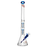 Red Eye Glass 24" 7mm Triple Chamber Beaker (REG087) - SmokeTime