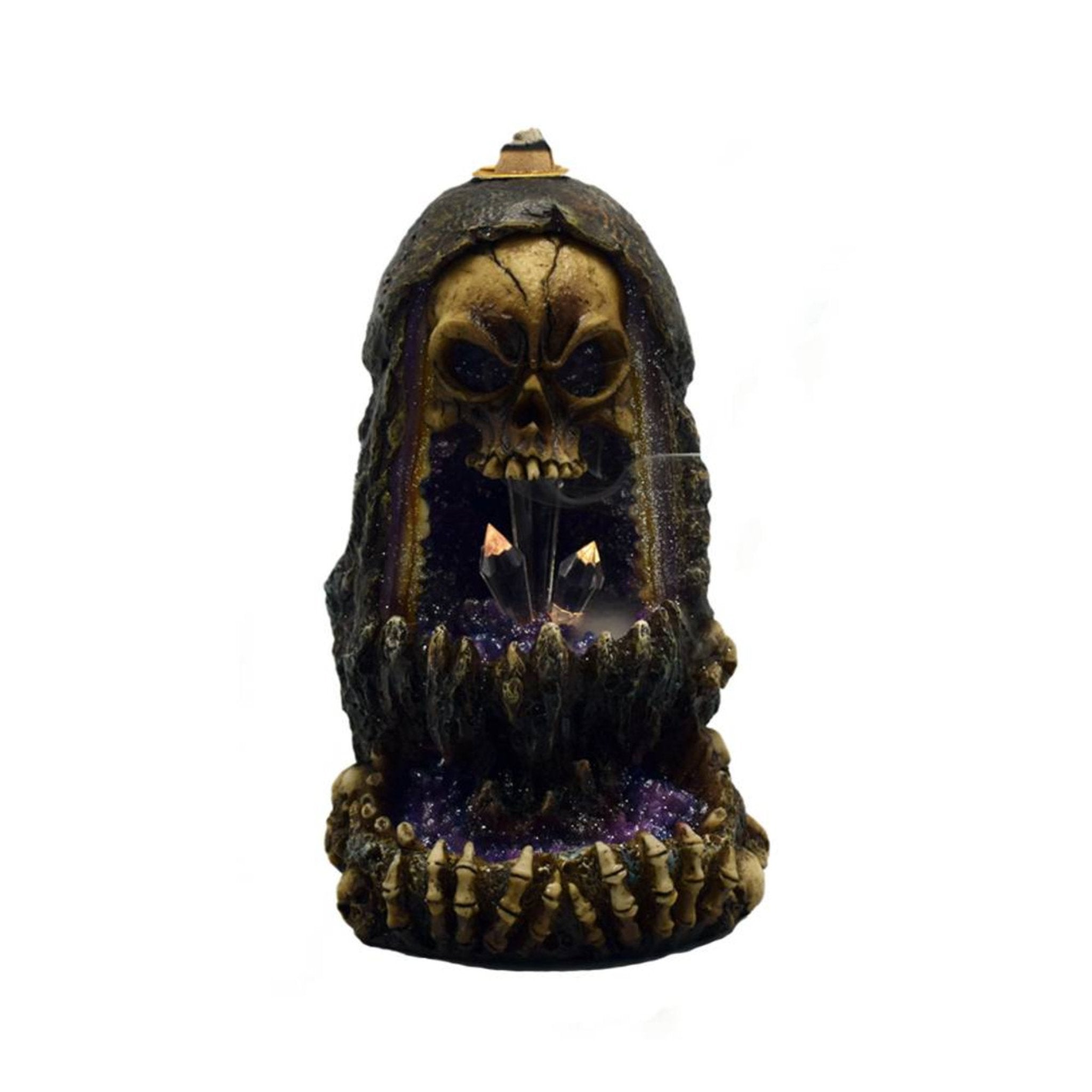 Skull & Crystal Backflow Incense Burner (IB 2894) - SmokeTime