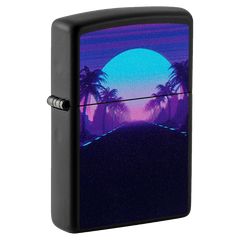 ZIPPO SUNSET BLACK LIGHT DESIGN