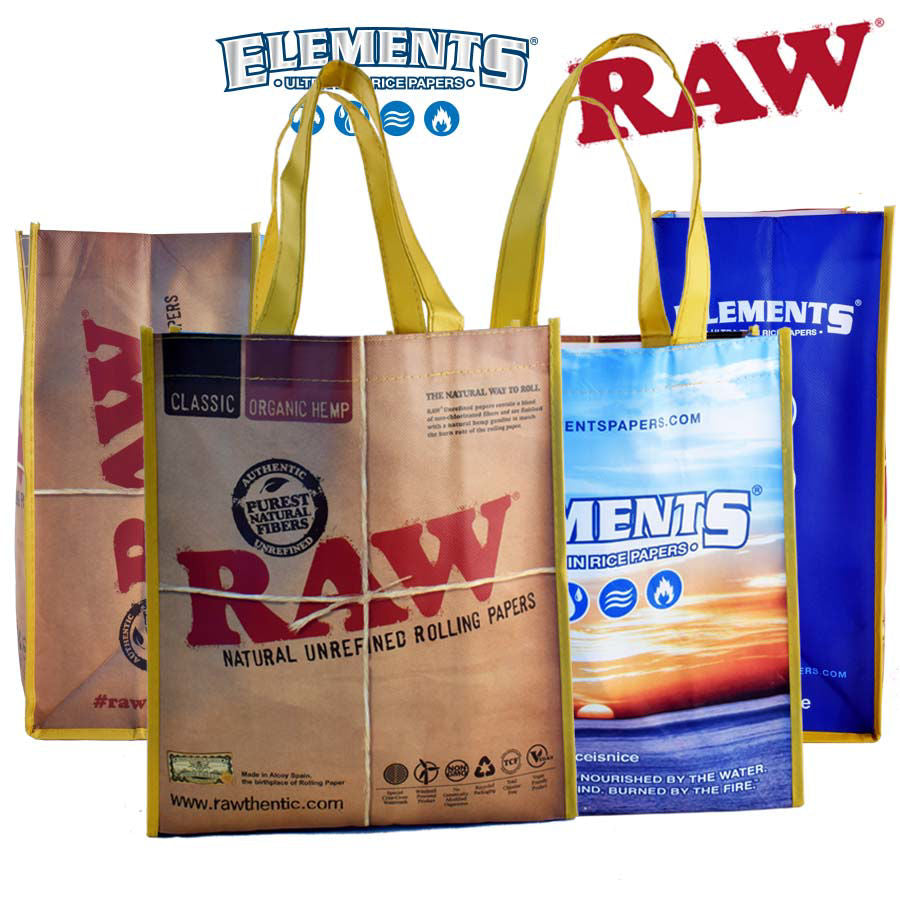 RAW & ELEMENTS BRANDS REUSABLE BAG  ( 12.5 X 11 X 5.25 )