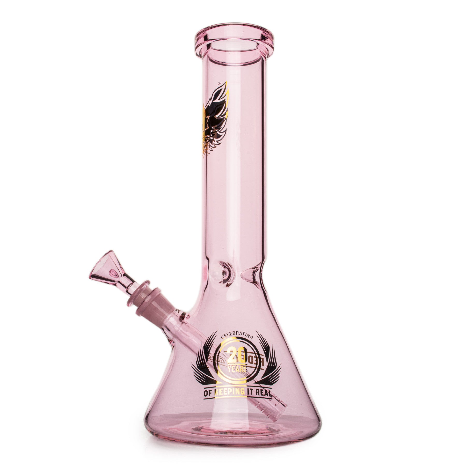 Red Eye Glass 12" 20th Anniversary Beaker Base Water Pipe