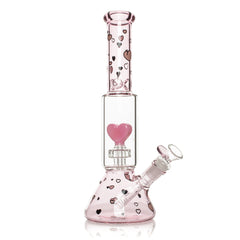 12" Dual Chamber Floating Hearts Water Pipe REG174