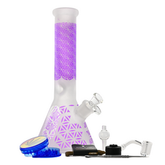 12" 5mm Sacred Geometry Glass Bong