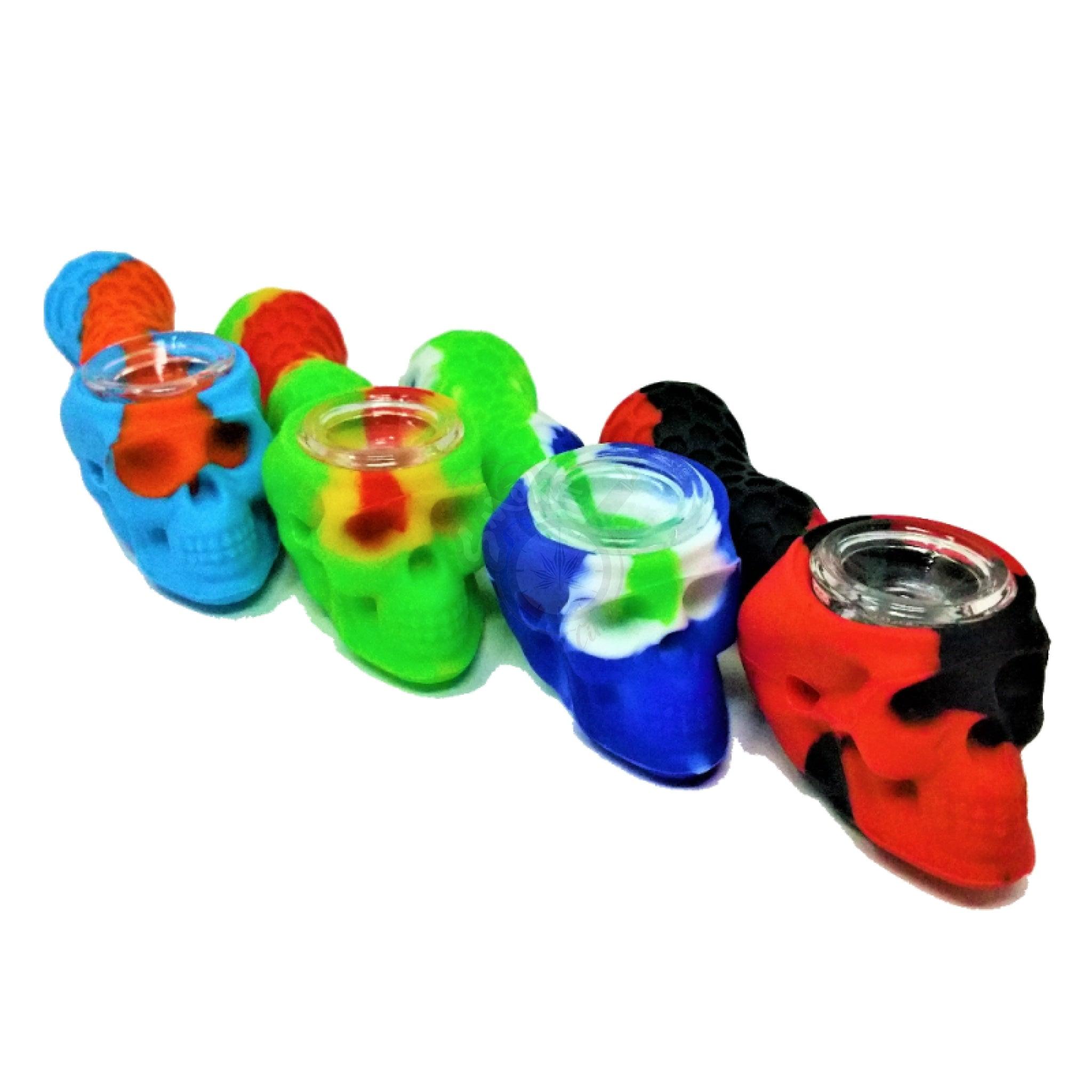 5" Silicone Skull Pipe With Accessories (SRS-708) - SmokeTime