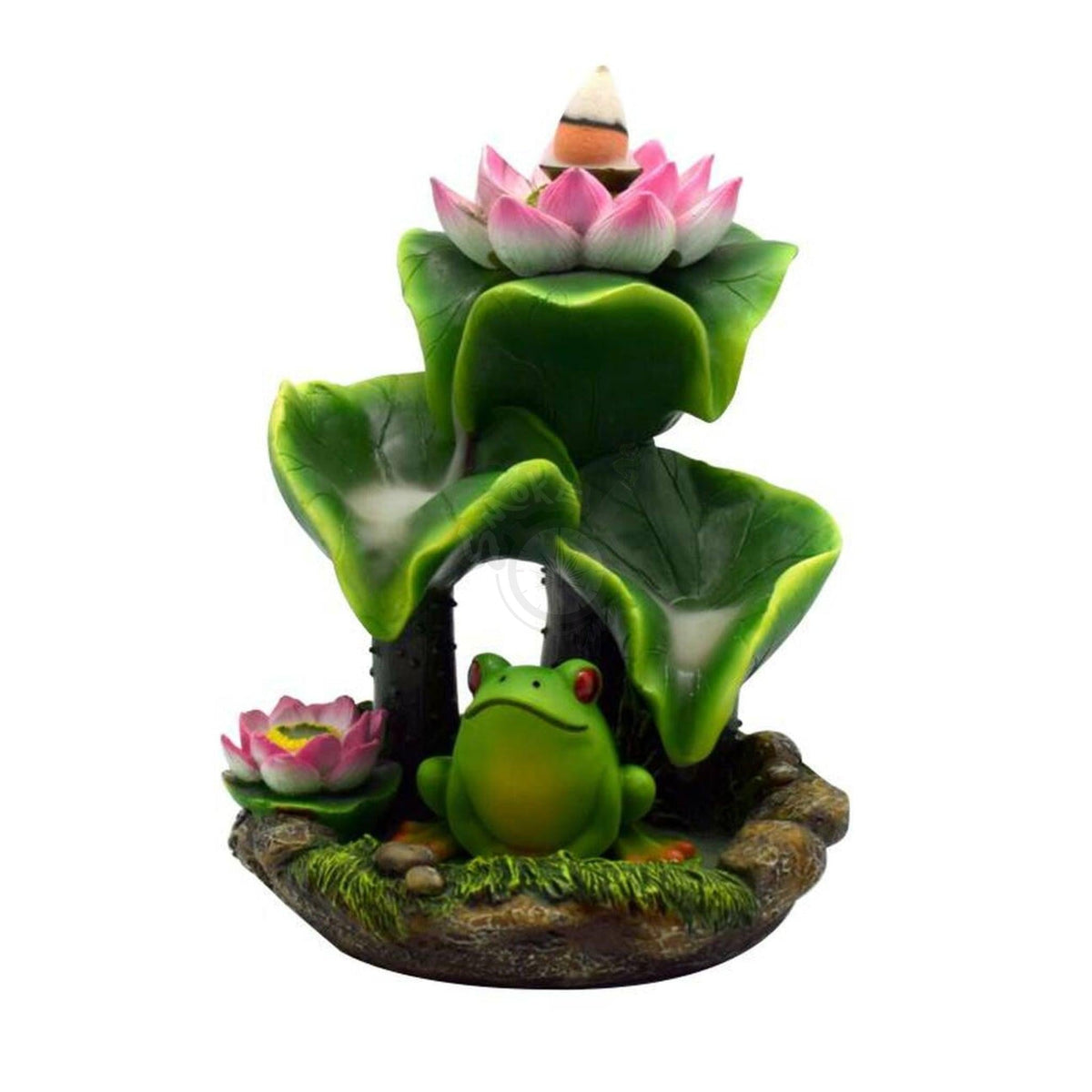 6 x 5" Frog & Lily Pad Backflow Incense Burner - SmokeTime