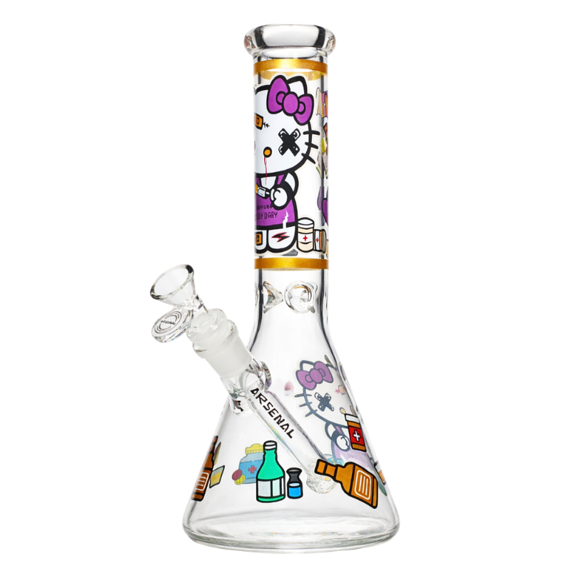 10" 4mm Arsenal Pop Kitty /  Pop Garden Beaker