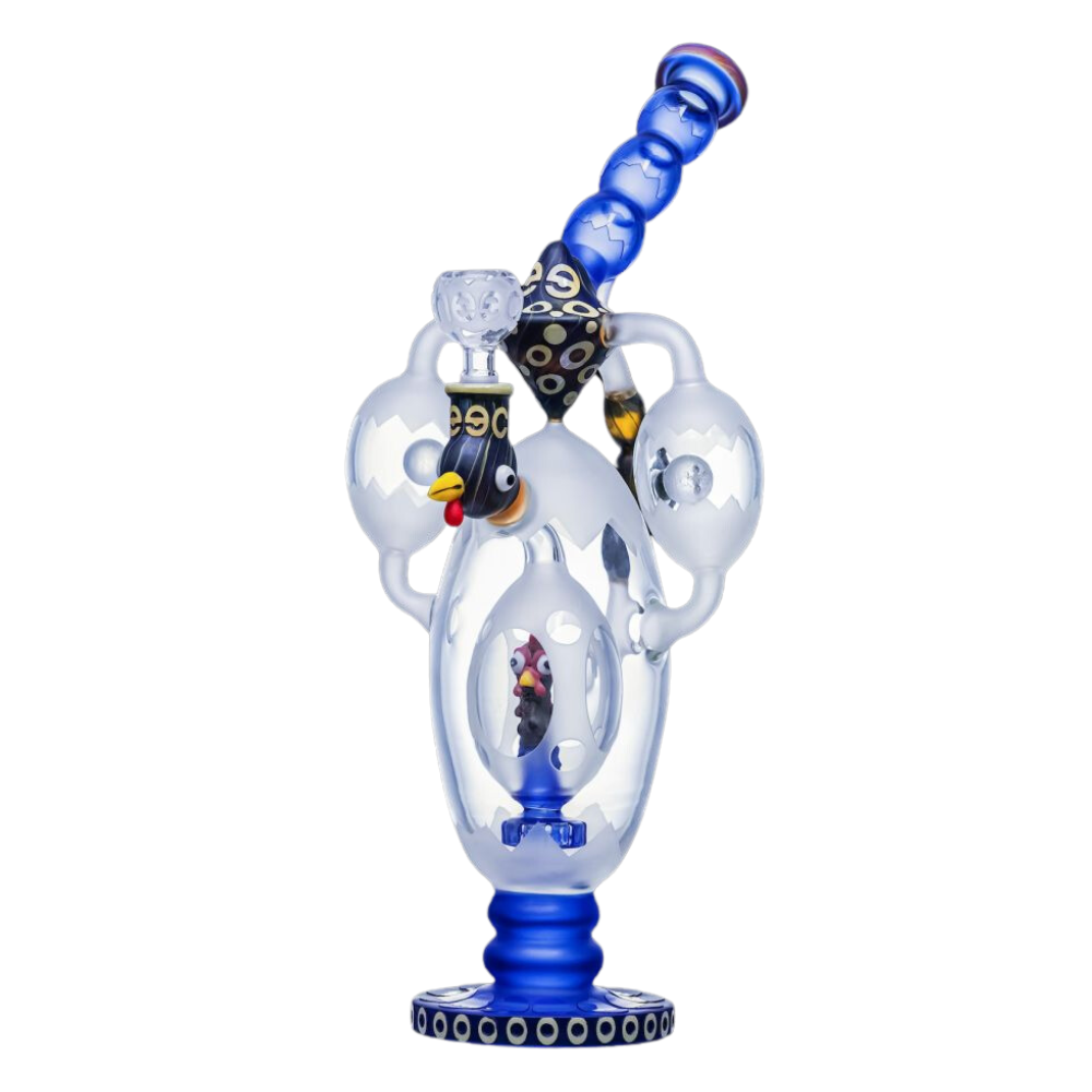 Cheech Glass 14.5" Rooster in a Bubble Recycler