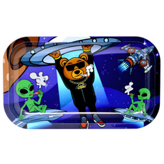 Cloudz Smoke Alien Metal Rolling Tray - Medium